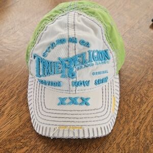 True Religion Green White Vintage Cap